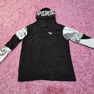 PINK Victoria's Secret Black and Gray Kids Hoodie